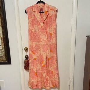 Kate Spade Coral and Orange Floral Maxi Dress